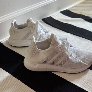 Adidas White Sneakers with Metallic Accents